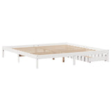 Bed Frame without Mattress White 200x200 cm Solid Wood Pine 3301445