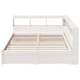 Bookcase Bed without Mattress White 140x200 cm Solid Wood Pine 3324353