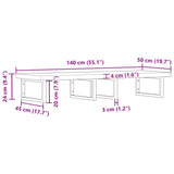 Basin Shelf Wall Mounted Steel and Solid Wood Acacia 3302865