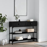 Console Table Black 100x25x75 cm Engineered Wood 834180
