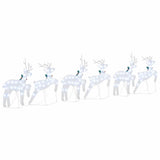 LED Reindeers 6 pcs Silver Fabric 3385897