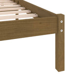 810040 Bed Frame without Mattress Honey Brown Solid Wood 200x200 cm