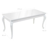 Dining Table 179x89x81 cm High Gloss White 246958