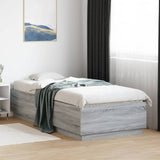 Bed Frame with LED without Mattress Grey Sonoma 100x200 cm 3209630