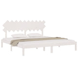 Bed Frame without Mattress White 200x200 cm Solid Wood 3104889