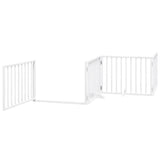 Dog Gate with Door Foldable 6 Panels White 480 cm Poplar Wood 3155561