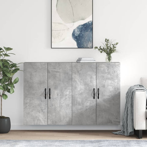 Wall Mounted Cabinets 2 pcs Concrete Grey Engineered Wood 3197893