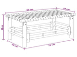 Garden Bench 80 x 38 x 40 cm Bamboo Natural Rectangular 42028073