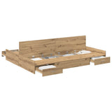 Storage Bed Frame Artisan oak 150 x 200 cm Engineered wood 3335292