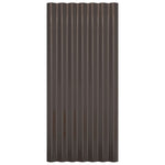 ZNTS Roof Panels 12 pcs Powder-coated Steel Brown 80x36 cm 319135