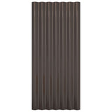 ZNTS Roof Panels 12 pcs Powder-coated Steel Brown 80x36 cm 319135