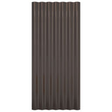 Roof Panels 36 pcs Galvanised Steel Brown 80x36 cm 319140