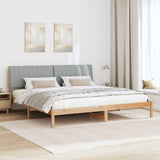Bed Frame with Headboard Brown 200 x 200 cm Solid Pine Wood 3394398