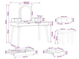 Dressing Table Set FAUSKE 5 pcs White 100 x 50 x 143 cm 3438596