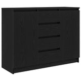 Sideboard with Drawers Black Oak 100.5x35x76 cm Engineered Wood 3328445