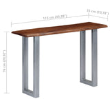 Console Table 115x35x76 cm Solid Aacia Wood and Iron 247830