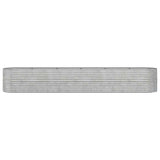 Garden Raised Bed Silver Powder-Coated Steel Large 318972