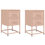 ZNTS Bedside Cabinets 2 pcs Pink 36x39x60.5 cm Steel 846461