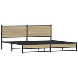 Metal Bed Frame without Mattress Sonoma Oak 200x200 cm 3301398