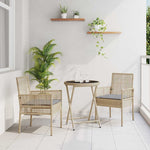 Garden Bistro Set 3 pcs Beige Poly rattan 3334965