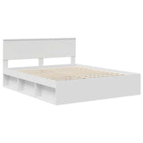 Bed Frame with Headboard White 160 x 200 cm Solid Pine Wood 3410573