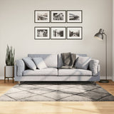 Shaggy Rug PAMPLONA High Pile Modern Beige and Anthracite 160x160 cm 375390