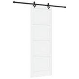 Sliding Door White and Black 83 x 232 cm Solid Pine Wood 3445518