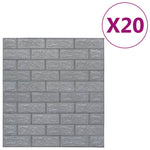 ZNTS 3D Wallpaper Bricks Self-adhesive 20 pcs Anthracite 150722