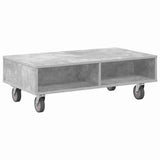 Side Table with Wheels Concrete Grey 90 x 50 x 30 cm 891019