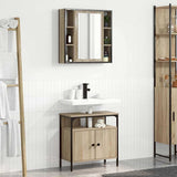 Bathroom Furniture Set with Shelf 2 pcs Brown Engineered wood 3345130