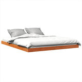 Bed Frame without Mattress Wax Brown 160x200 cm Solid Wood Pine 847148