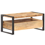 ZNTS Coffee Table 100x55x45 cm Rough Mango Wood 321558