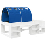 Bed Frame with Tunnel 3 pcs White and Blue Engineered Wood 3423619