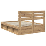 Bed Frame Artisian Oak 160 x 200 cm Solid Pine Wood 3411398