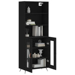 Highboard Black 69.5x34x180 cm Engineered Wood 3189286
