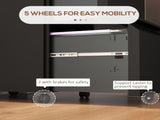 2-Drawer Mobile Filing Cabinet, Steel Lockable File Cabinet for Letter, A4 and Legal Size, T3398P341014