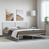 Metal Bed Frame without Mattress with Headboard White 183x213cm 350936