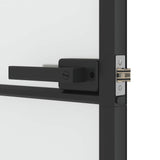 Interior Door Slim Black 83x201.5 cm Tempered Glass and Aluminium 155118