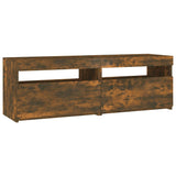 TV Cabinet with LED Lights Smoked Oak 120x35x40 cm 815672