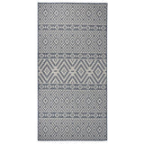 Outdoor Flatweave Rug 100x200 cm Blue Stripes 340836