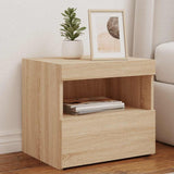 Bedside Cabinet with LED Lights Sonoma Oak 50x40x45 cm 836767
