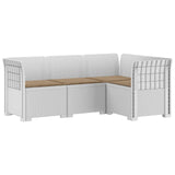 4-Seater Garden Sofa with Cushions Rattan Look PP White 3443972