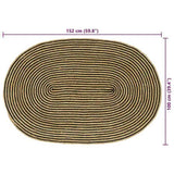 Area Rugs Natural and Black 100 x 152 cm Jute 42010767