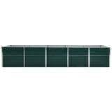 Garden Raised Bed Galvanised Steel 400x80x77 cm Green 47061