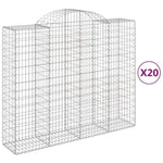 Arched Gabion Baskets 20 pcs 200x50x160/180 cm Galvanised Iron 3146398