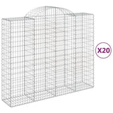 Arched Gabion Baskets 20 pcs 200x50x160/180 cm Galvanised Iron 3146398