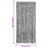 Fly Curtain Grey and Black and White 90x220 cm Chenille 377335