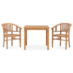 ZNTS 3 Piece Garden Dining Set Solid Teak Wood 3060002