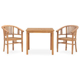 ZNTS 3 Piece Garden Dining Set Solid Teak Wood 3060002