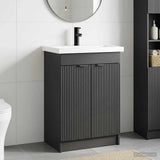 Bathroom Furniture Set Black 56 x 37.5 x 81 cm Engineered Wood 3404145